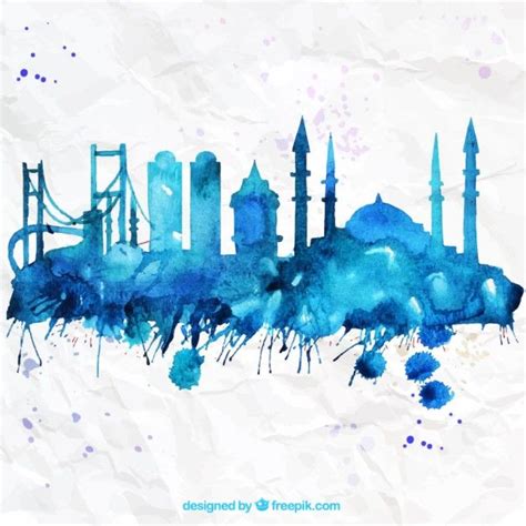Hand Painted Istanbul Skyline | Istanbul art, Istanbul illustration ...
