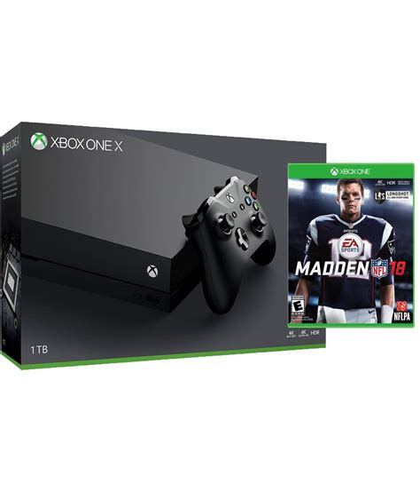 Xbox One X 4k Uhd Enhanced Madden Nfl 18 Bundle Xbox One X 1tb Console And Madden Nfl 18 Game