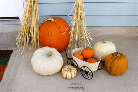 Autumn Pumpkins On The Porch Ali Biorn Photography