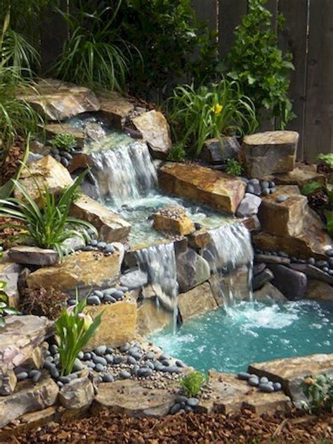 Awesome 43 Great Backyard Pond Waterfall Ideas
