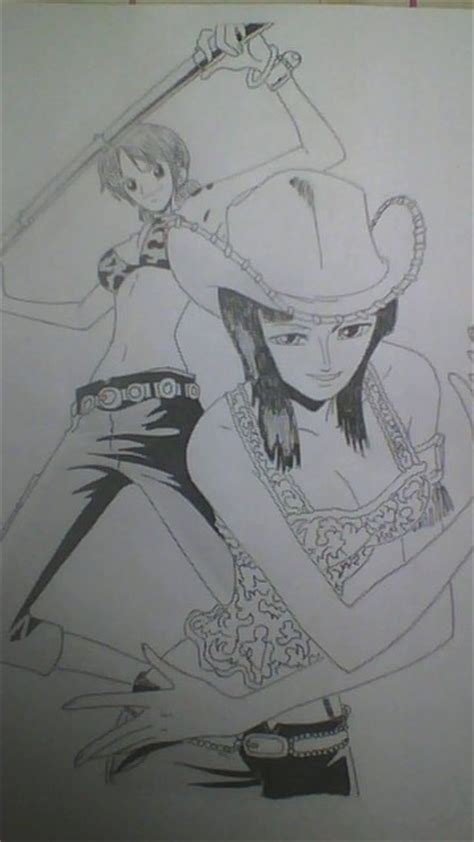 One Piece Nami Nico Robin Drawing By Optimusp1981 On