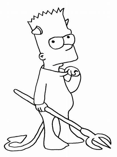 Simpson Simpsons Coloring Bart Devil Lisa Drawing