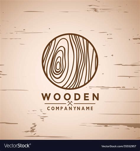 Wood Logo Woodwork Wooden Logo Design Royalty Free Vector