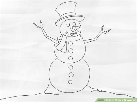 How To Draw A Snowman 8 Steps With Pictures Wikihow