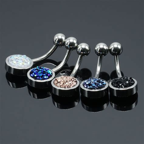 New Sexy Belly Button Rings Navel Piercing Jewelry 14g Surgical Steel Glitter Ombligo Nombril