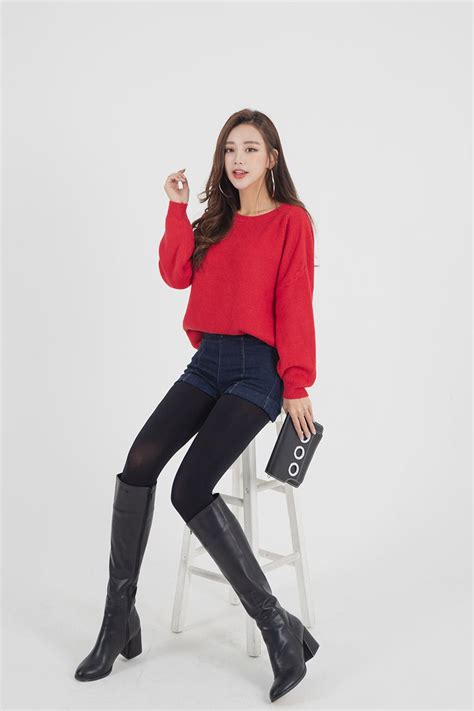 모링트 절개 숏팬츠 한국 의상 한국 스타일 패션 스타일