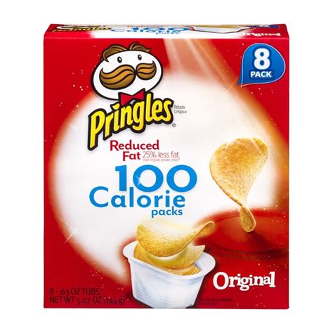 Pringles Reduced Fat 100 Calorie Potato Crisp Packs Original 8 Ct 0