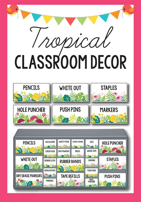 Tropical Classroom Theme Decorations This Set Of Classroom Decor Will Help You Get Ready For