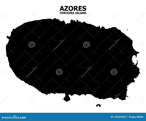 Vector Flat Map Of Terceira Island With Caption Stock Vector Illustration Of Vector Azores