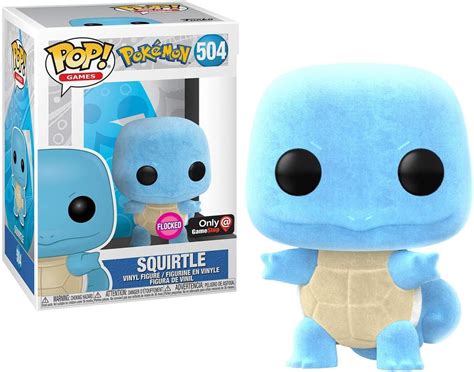 Funko Pop Games Pokemon Squirtle Flocked 504 Exclusive Amazon