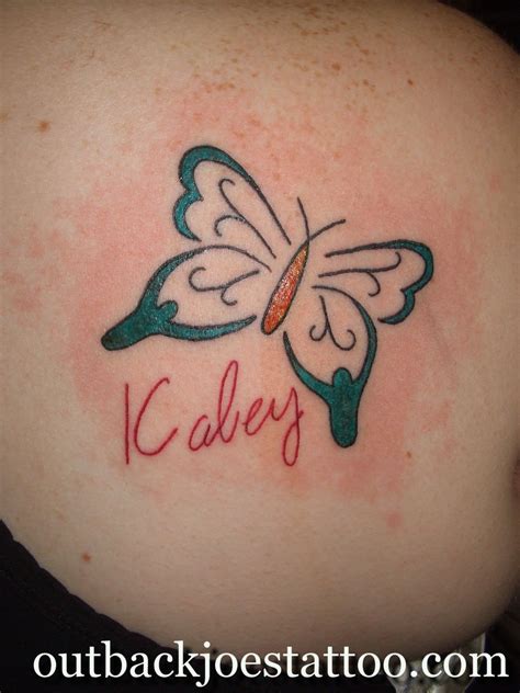3 Name Tattoos With Butterfly Outback Joes Tattoos And Piercings