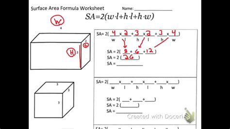 Surface Area Of A Box Formula Youtube