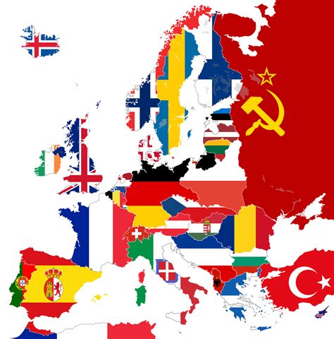 Europe Flag Map 1930 Maps On The Web