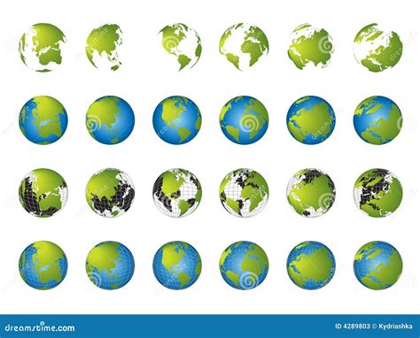 World Map 3d Globe Series Stock Vector Illustration Of North 4289803