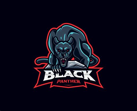 Black Panther Mascot Logo Design Angry Black Panther Vector