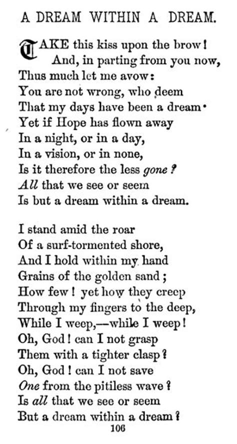 A Dream Within A Dream Edgar Allan Poe Poe Quotes Edgar Allen