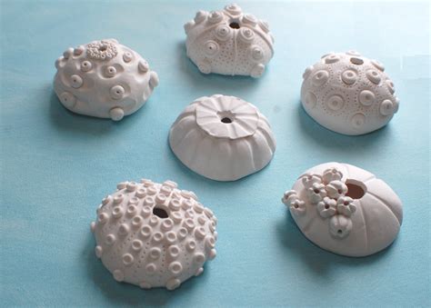 Clay Sea Urchins Ocean Decor Group Of 6 Textured Ocean Etsy Clay