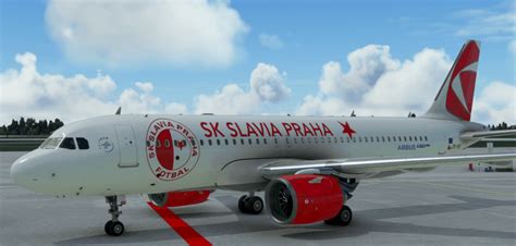 A320neo Asobo Czech Airlines Sk Slavia Praha Livery 8k Fictional