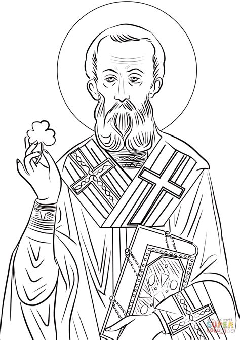 Search through 623,989 free printable colorings at. St. Patrick with Shamrock coloring page | Free Printable ...