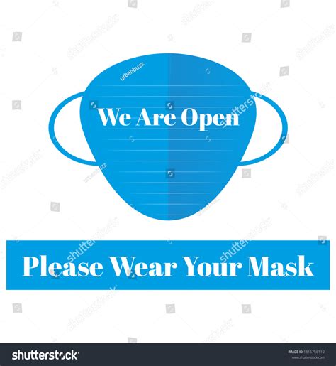 We Open Please Wear Your Mask Stock Vector Royalty Free 1815756110
