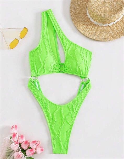 Neon Swimsuit Womens Fashion Swimwear Bikinis And Swimsuits On Carousell