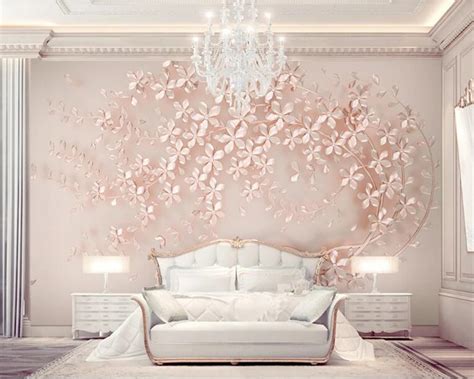 Beibehang Wallpaper Luxury And Elegant 3d New Flowers Rose Gold