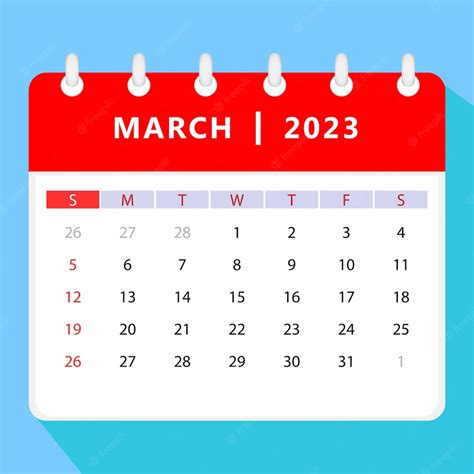 Premium Vector March 2023 Calendar Template Vector Design