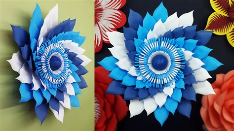 Colors Paper Diy Paper Flowers Wall Decorations Paper Flower Tutorial With Free Tem