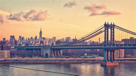 City Bridge New York City Manhattan Bridge Wallpapers Hd Desktop