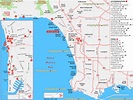 Los Angeles large scale map - Santa Monica Bay all iconic beaches ...