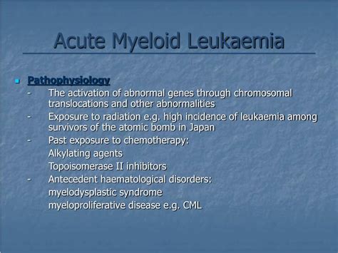 Ppt Acute Myeloid Leukaemia Powerpoint Presentation Free Download