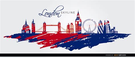 London Skyline Painted Flag Vector Download