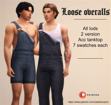 Loose Overalls For Stylish Sims 4 Men