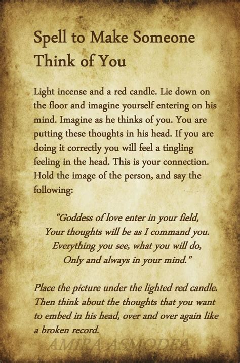 White Magic To Make Someone Think Of You Ritual Magic Spells Spell Book Wicca Love Spell