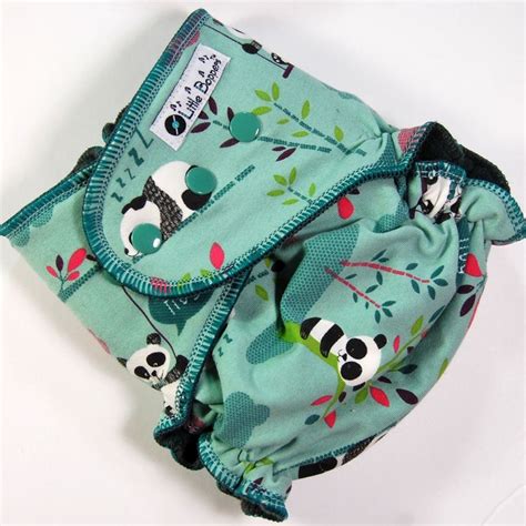 Custom Cloth Diaper Or Cover Pandas On Teal You Pick Size Etsy