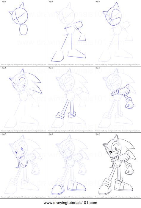 How To Draw Sonic From Super Smash Bros Printable Step By Step Drawing