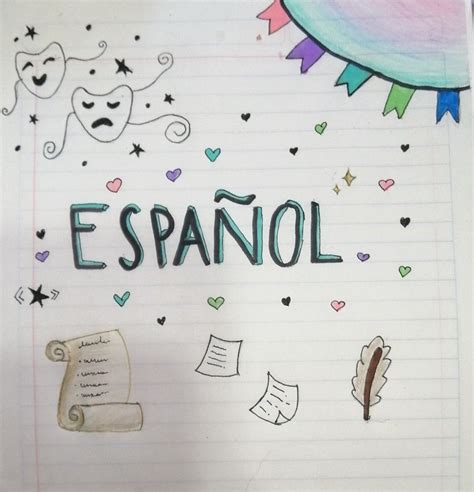 Español 🥺 Portada De Español Tutorial De Letras Portada De Cuaderno