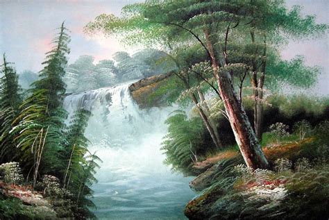 24x36 Fantastic Waterfall Scenery Oil Painting Naturalism Landscape Ebay