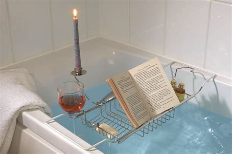 Sand, shells, seaglass, small pebbles and more, or create a cute beach terrarium. Bathroom Bath Tub Caddy with Wine, Candle & Book Holder: Amazon.co.uk: Kitchen & Home | Book ...