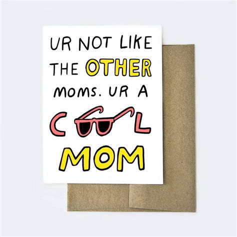 cool mom card funny mother s day card card for mom etsy