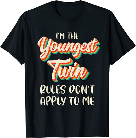 Twins Shirts Birthday Outfit Funny Siblings Youngest Twin T Shirt