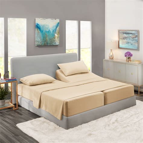 Split King Bed Sheets Set For Adjustable Beds Deep Pocket 5 Piece Bed