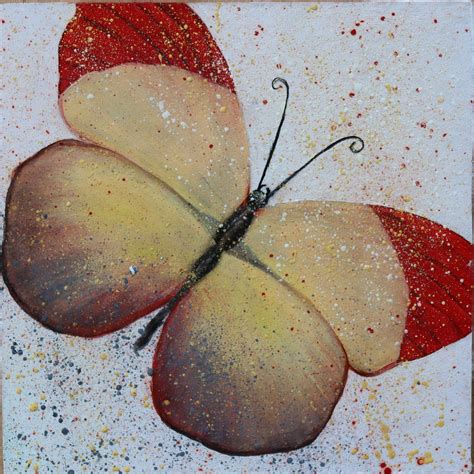 Butterfly Painting Oil 8х8 Inches Original Art Abstract Small Etsy
