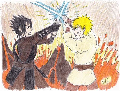 Naruto Vs Sasuke On Mustafar Color By Cwpetesch On Deviantart