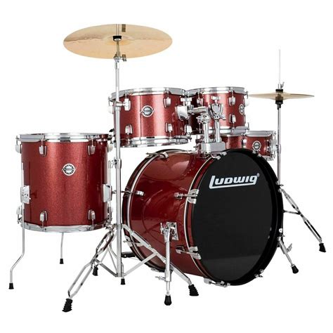 Buy Ludwigaccent 5 Piece Complete Drum Set With 22 Inch Bass Drum And
