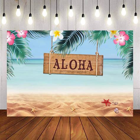 Hawaii Party Backdrop Luau Summer Theme Photography Background Tropica