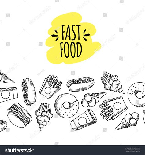 Fast Food Set Cartoon Vector Icons Stock Vector Royalty Free