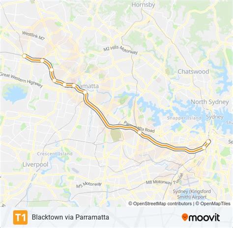 T1 Route Schedules Stops Maps Blacktown Via Parramatta Updated