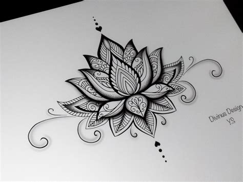 Lotus Mandala Tattoo Design And Stencil Template Instant Etsy Canada