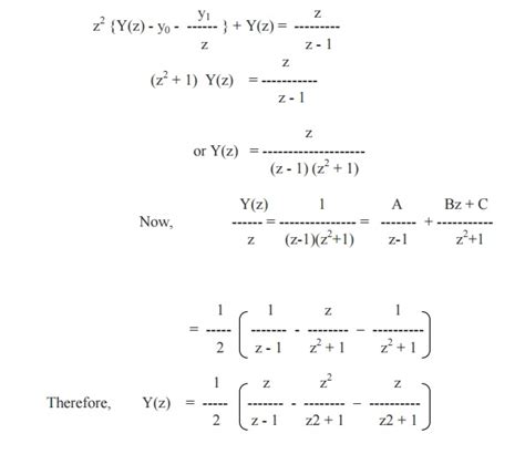 z transforms and difference equations